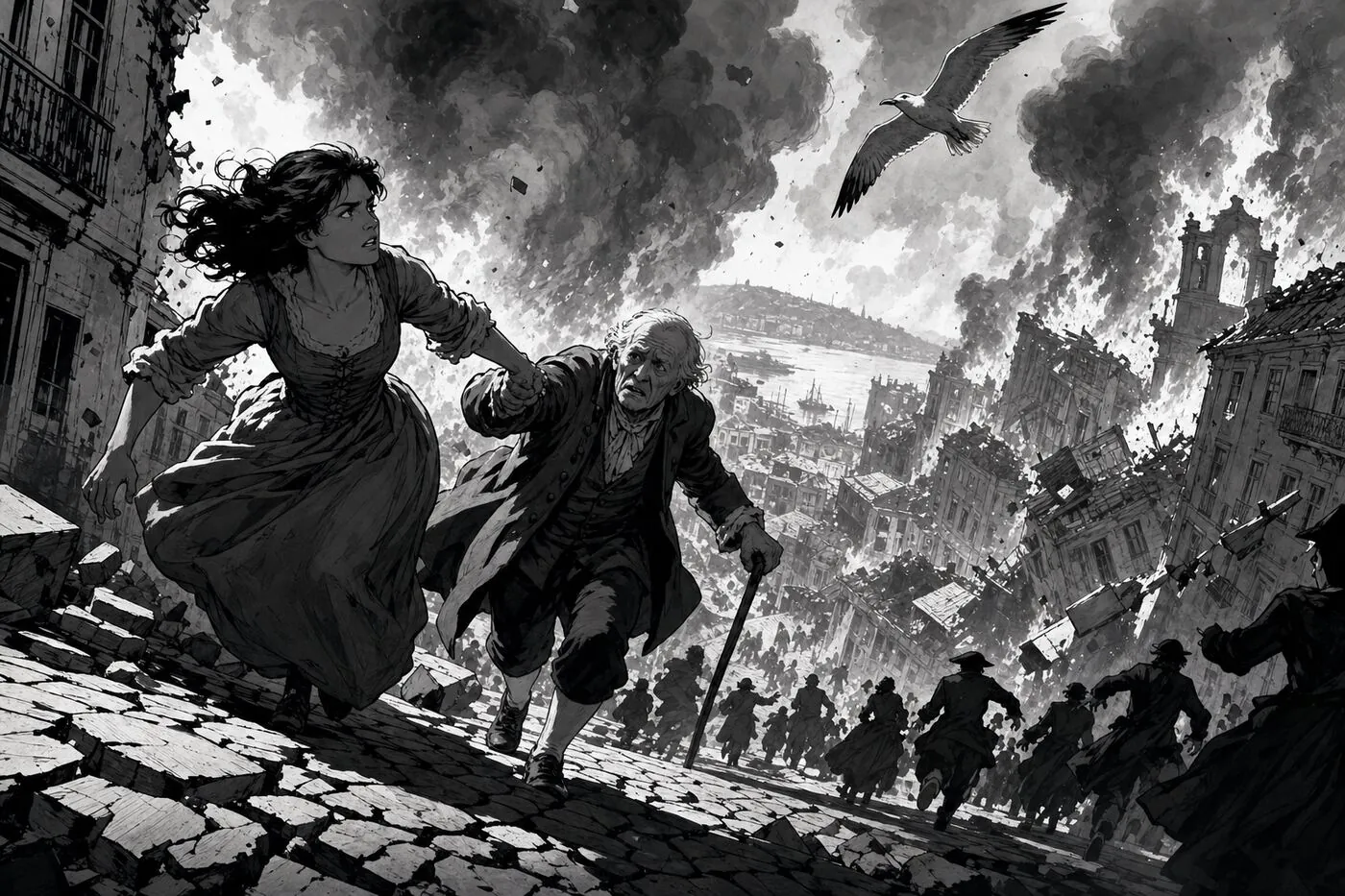Fleeing the collapsing street