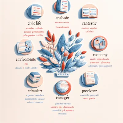 DELF B2 essays repeatedly use verbs of argument, policy, society, environment, and analysis. DELF B2 essays repeatedly use verbs of argument, policy, society, environment, and analysis.