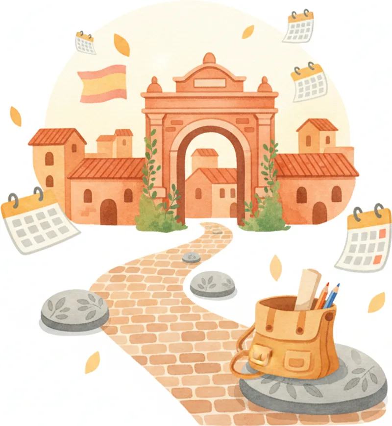 Beginner student opening a Spanish textbook for the first time — DELE A2 6-month plan