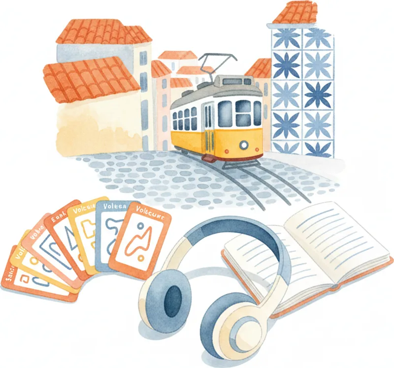 Top 100 Portuguese words for CIPLE A2 citizenship exam - vocabulary tile grid