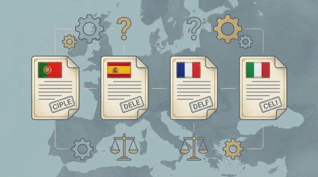 Which European citizenship exam is hardest - CIPLE DELE DELF CELI difficulty comparison